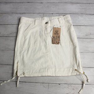 Sealy Vintage Girl's Utility Skirt Size 8 10 White Stretch Casual